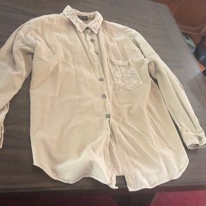 Tan blouse with lace details size xl